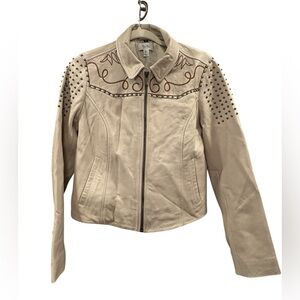 Myra Bag Lambskin Leather  Western Studded Embroidered - Size M - Western Jacket